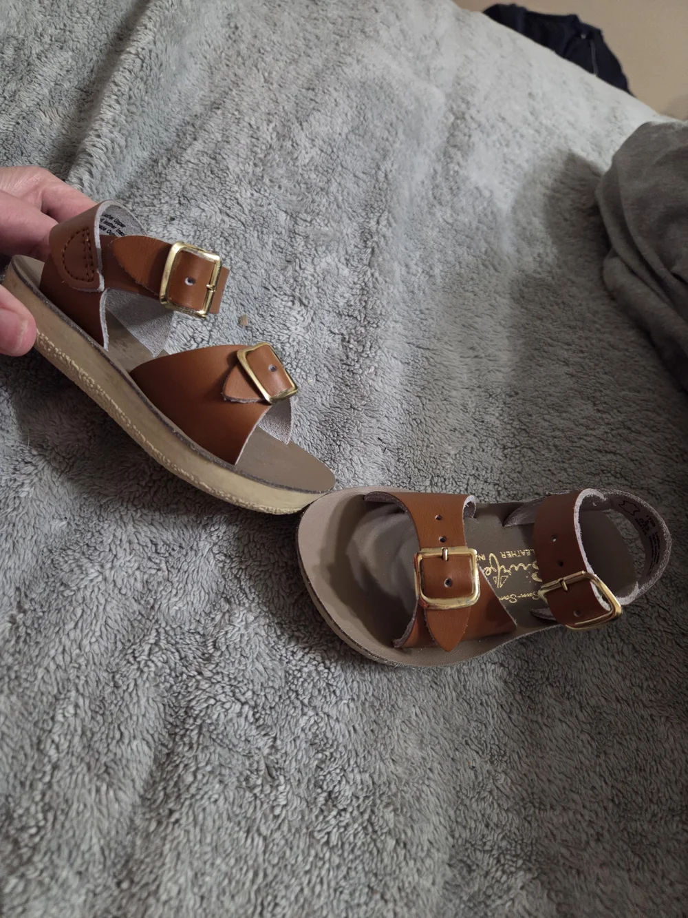 Sun San Surfer Brown Leather Buckle Sandals 5